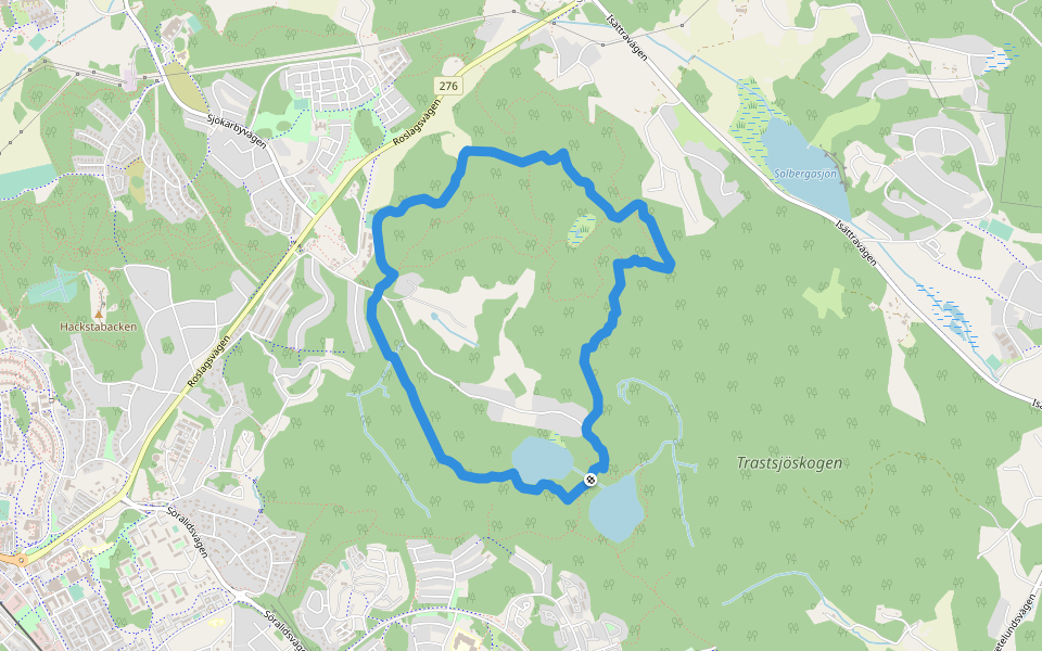 Skogsslingan walking route map in Åkersberga