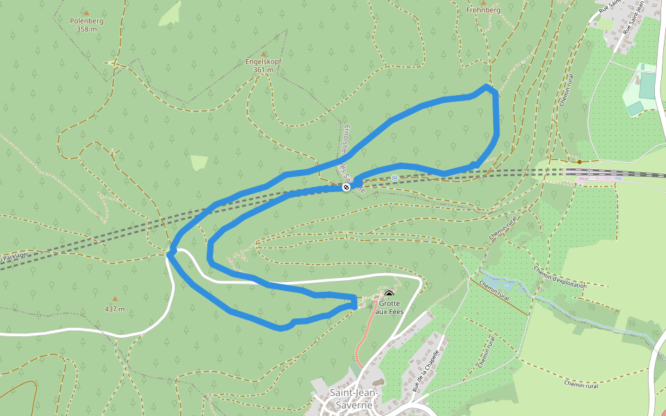 Circuit du Frohnberg walking route map in Saint-Jean-Saverne