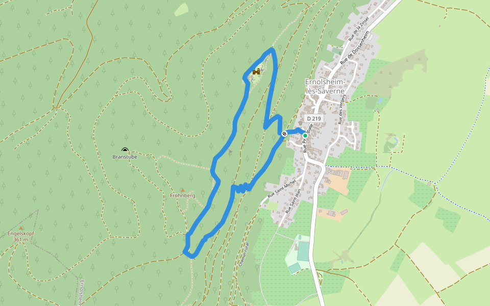 Anneau jaune walking route map in Ernolsheim-lès-Saverne