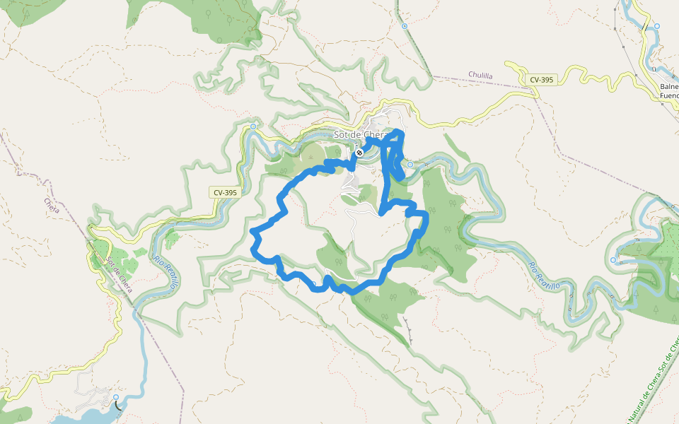 Sot de Chera - El Justal walking route map in Sot de Chera