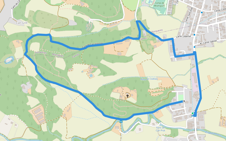 Itinerari Mitjà - Camós walking route map in Sant Vincenç de Camós