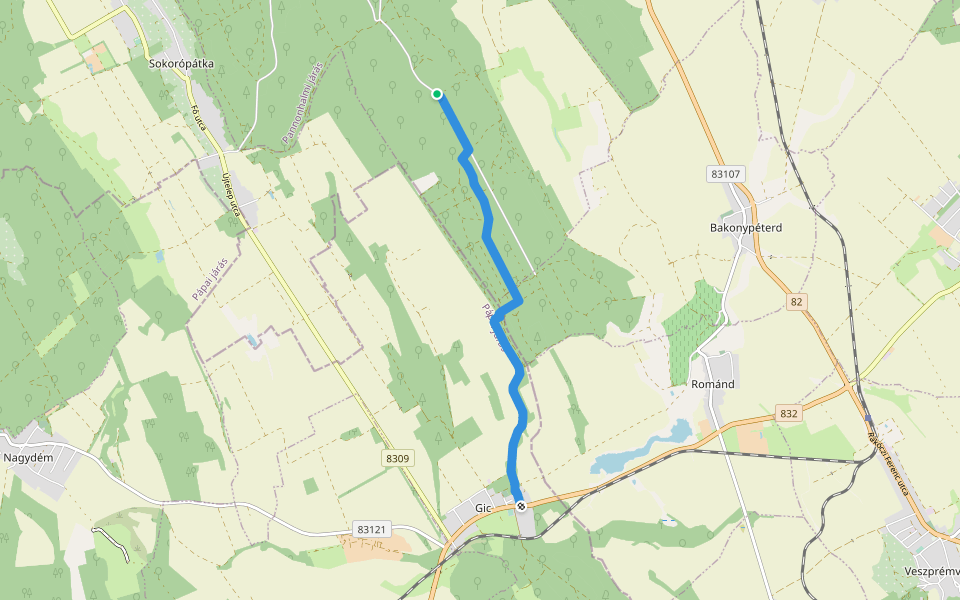S+ (Gic) walking route map in Ravazd