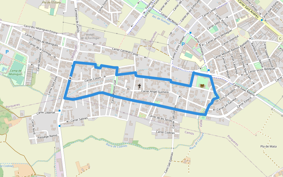 Itinerari Curt - Les Pedreres walking route map in Sant Romà de Miànigues