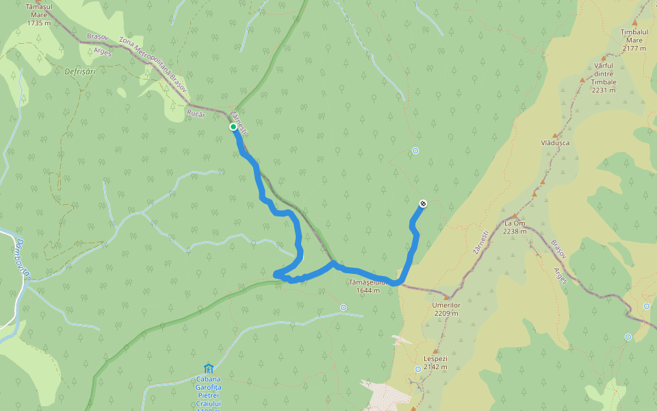 Curmătura Foii-sub Zaplaz walking route map in Sătic