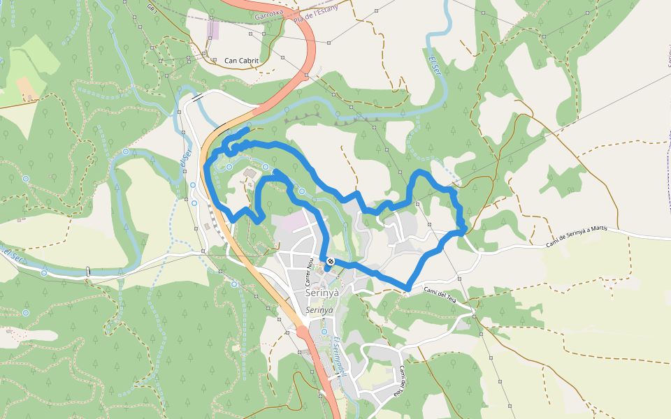 Prop del nucli walking route map in Serinyà