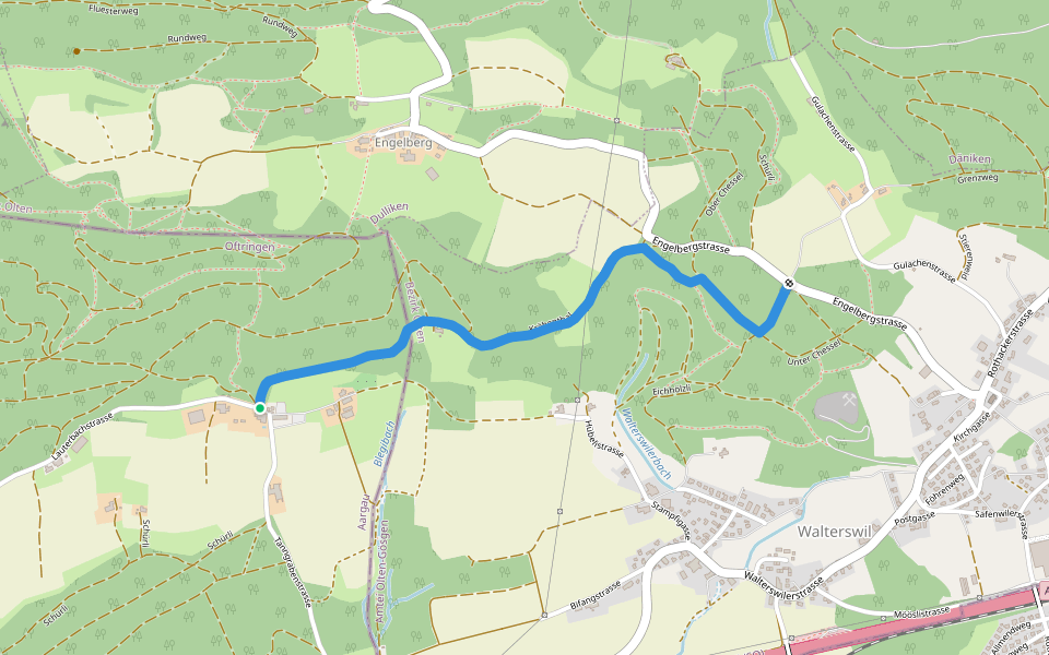 Bad LauterbachChessel walking route map in Oftringen