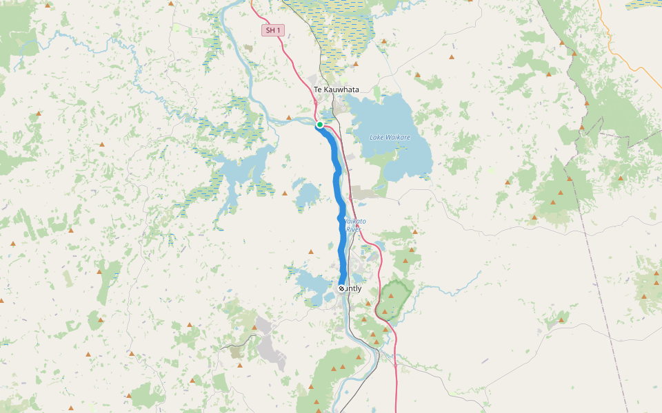 Te Araroa - 03 Waikato - b Rangiriri to Huntly walking route map in Rangiriri