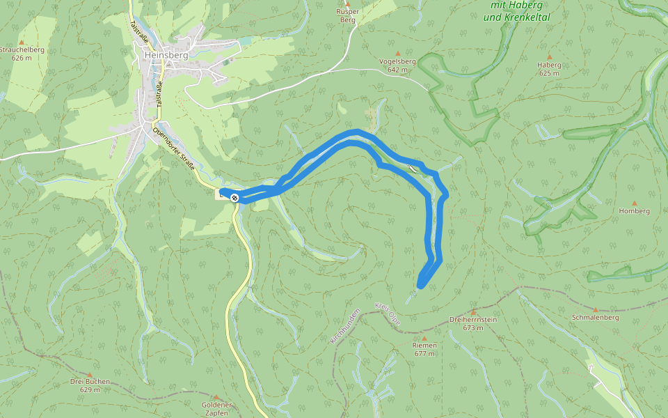 Heinsberg Rundweg A2 walking route map in Kirchhundem