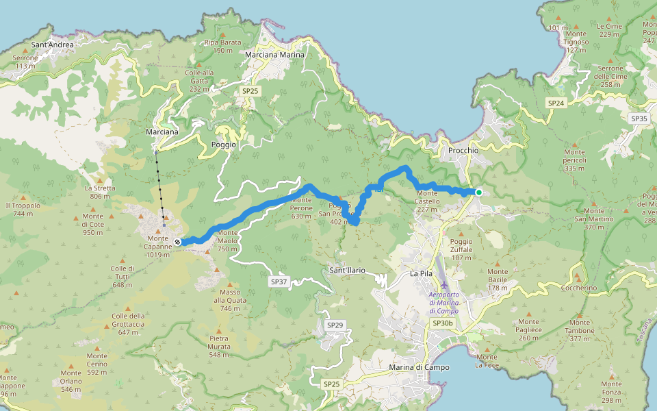 GTE Tappa 3 walking route map in Colle di Procchio