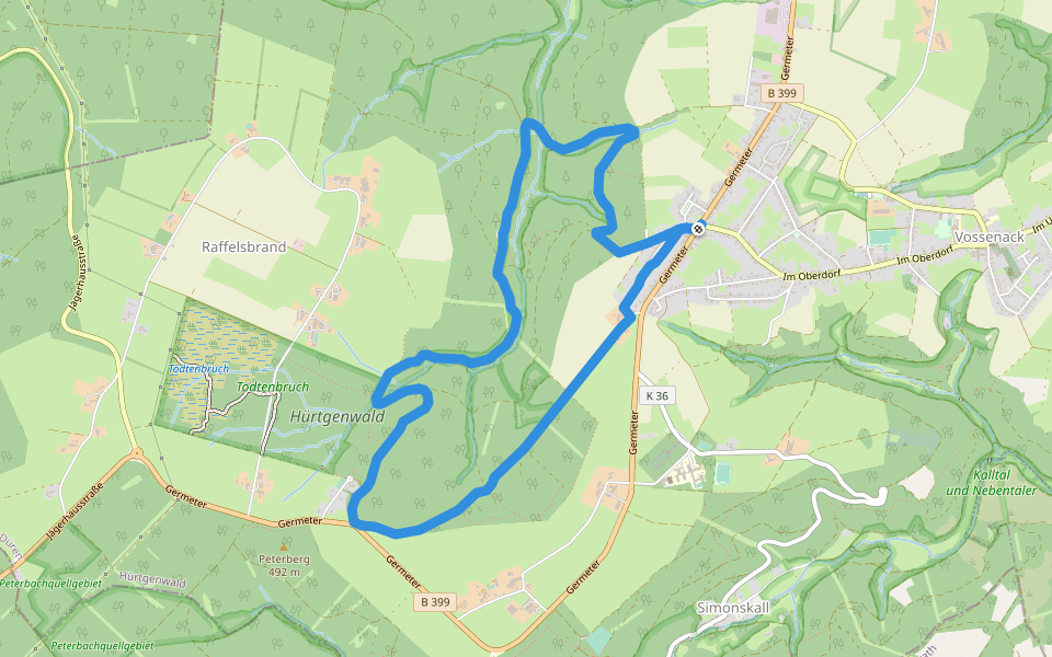Triftrunde (Vossenack) walking route map in Hürtgenwald