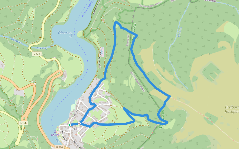 Katzensteinerweg walking route map in Simmerath