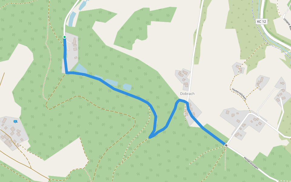 Vogtendorfer Weg KC 62 walking route map in Kronach