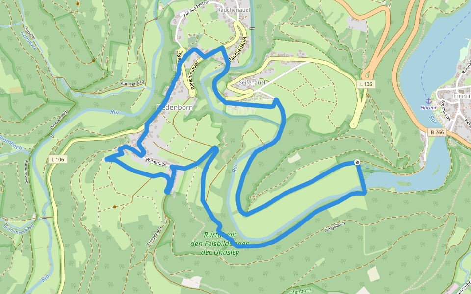 Rur-Panoramaweg walking route map in Simmerath
