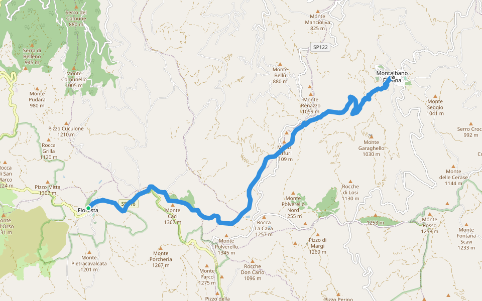 Sentiero Italia - Tappa V23 walking route map in Floresta