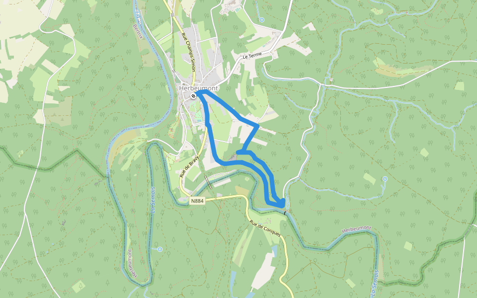63. Le Faîté walking route map in Herbeumont