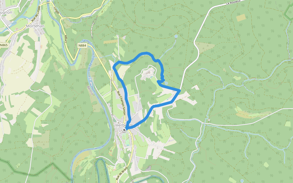 66. Burzais walking route map in Herbeumont
