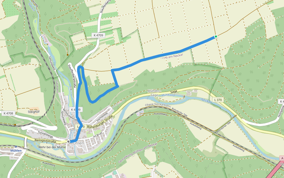 Äußerer Alternativweg - Mühlen am Neckar - Weg-5 - Mühlen am Neckar - Rohrdorf walking route map in Eutingen im Gäu