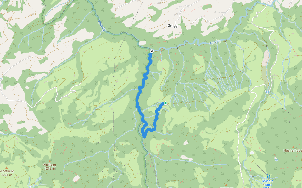 Tristboden - Haseleggstäg walking route map in Schwarzenberg