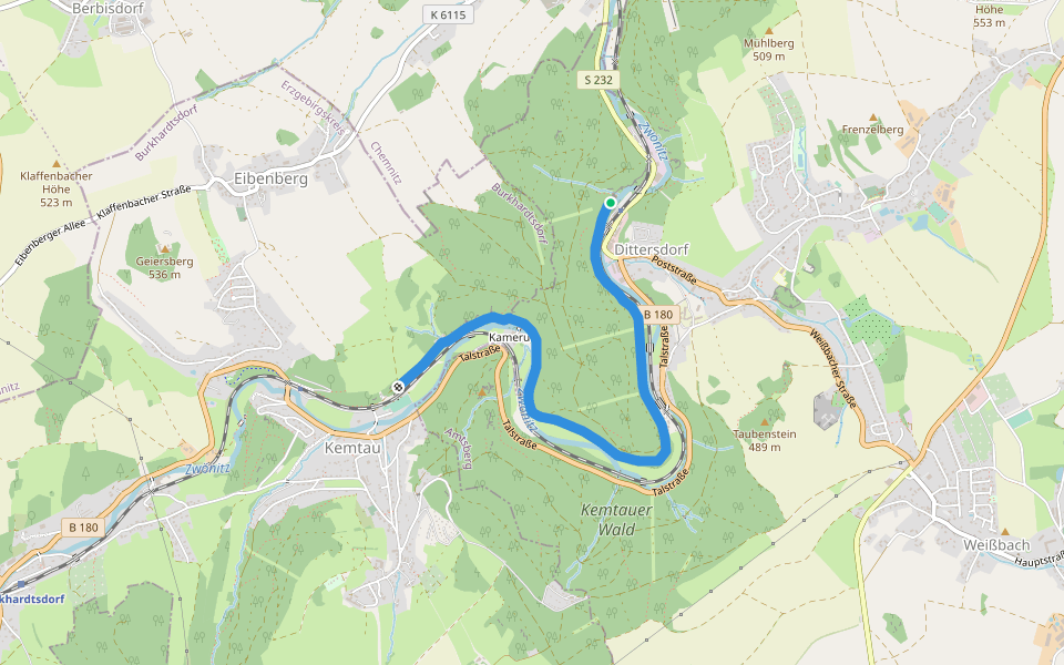 Naturlehrpfad Dittersdorf - Kemtau walking route map in Amtsberg