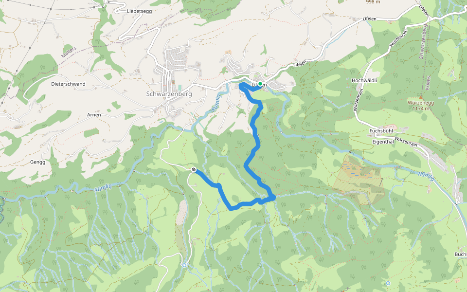 Wassermoos - Lifelen walking route map in Schwarzenberg