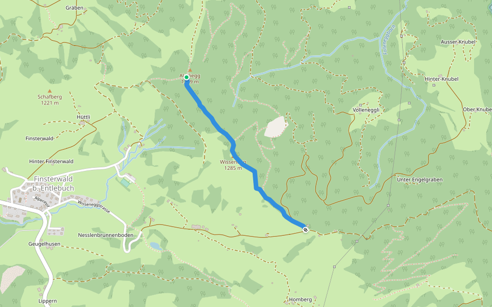 Wissenegg - Alpiliegg walking route map in Entlebuch