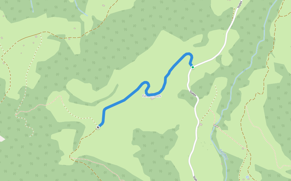 Feldimoos - Chridegg walking route map in Schwarzenberg