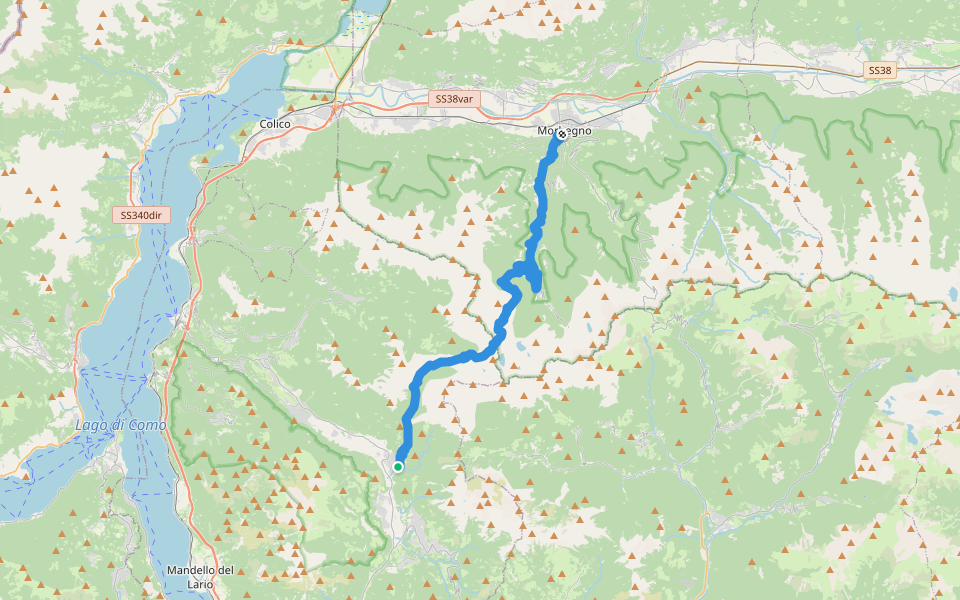 La Via del Bitto walking route map in Introbio