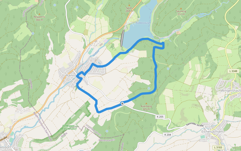 Rundwanderweg Rainrod R3 walking route map in Schotten