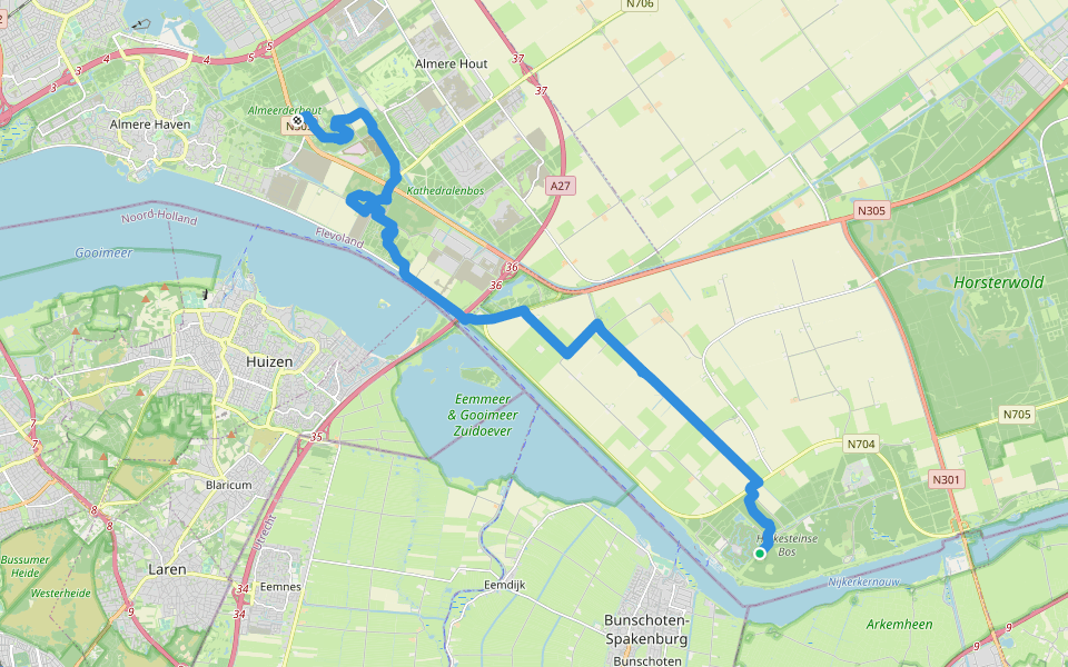 Pionierspad - 10 walking route map in Zeewolde