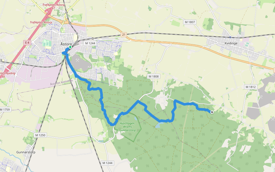 Etapp 1: Åstorp - Hålebäck walking route map in Åstorp
