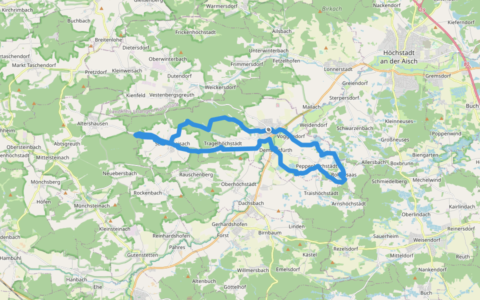 Karpfen-Rundweg Uehlfeld walking route map in Uehlfeld