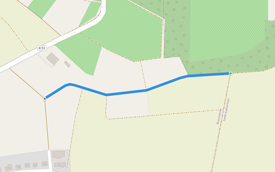 Schneckenpfad - Klosterweg walking route map in Braunweiler