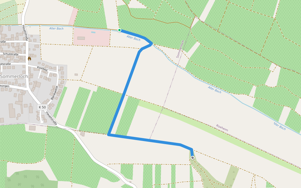 Sommerlocher Weg - Klosterweg walking route map in Sommerloch