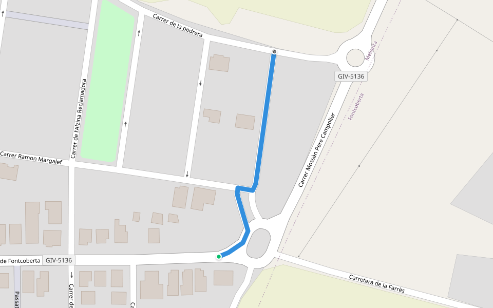 Altres camins - Fontcoberta walking route map in Melianta