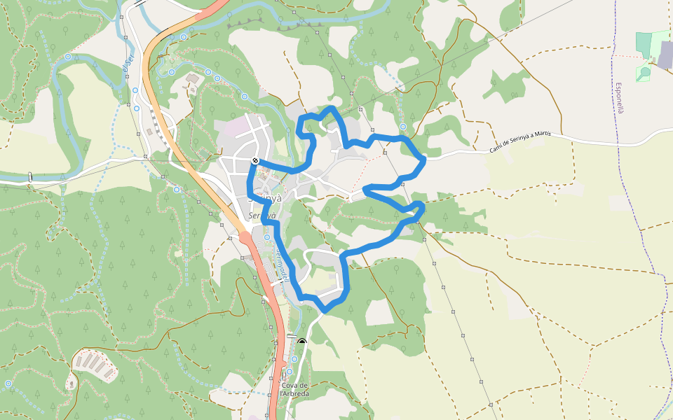 Itinerari Mitjà - Serinyà walking route map in Serinyà