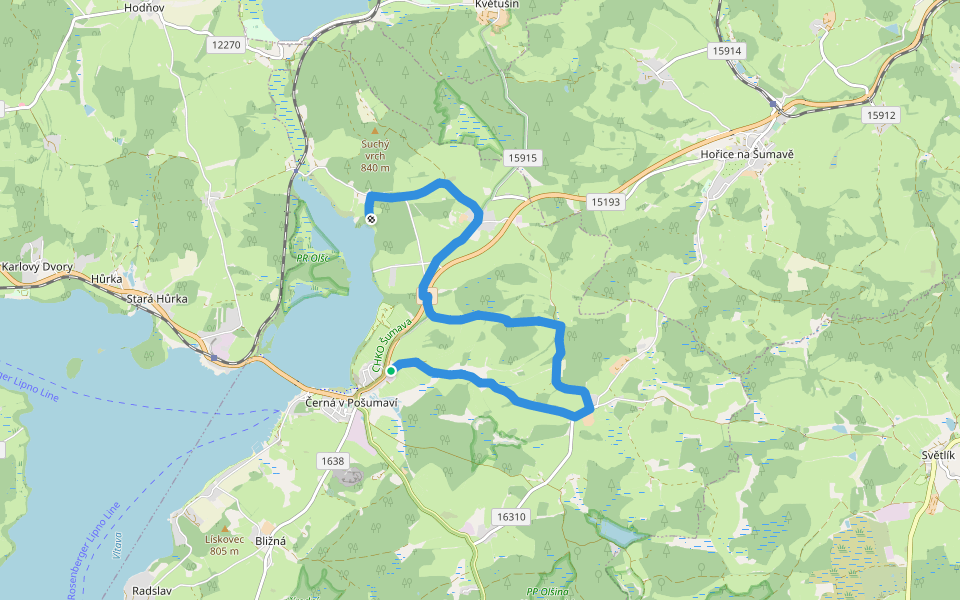 Naučná stezka Trasa C walking route map in Černá v Pošumaví