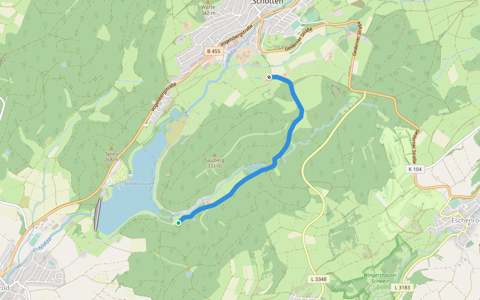 Schotten 2 walking route map in Schotten