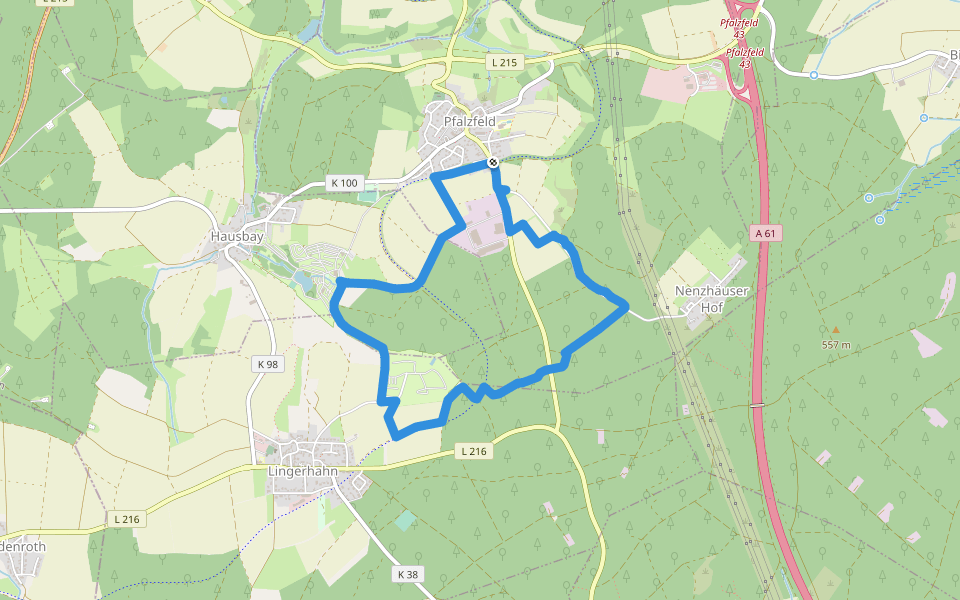 Traumschleifchen Baybachquellen walking route map in Pfalzfeld