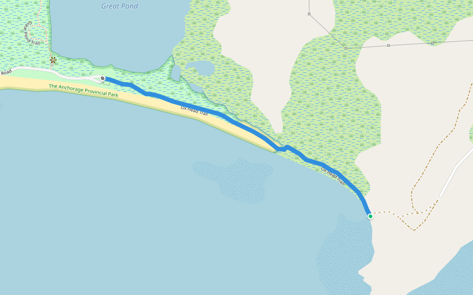 Ox Head Trail walking route map in Grand Manan