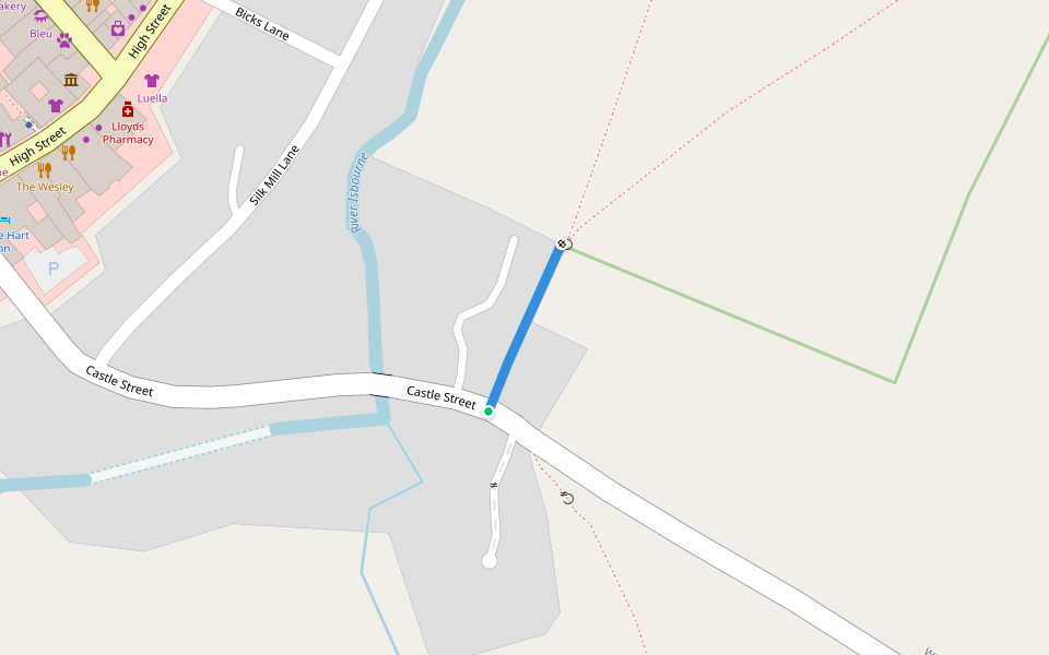 Isbourne Way walking route map in Winchcombe