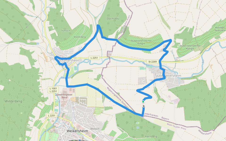 Kulturweg Tauberrettersheim / Schäftersheim walking route map in Tauberrettersheim