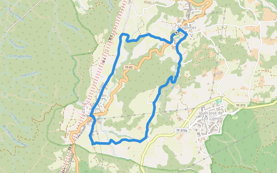 SL-TF 151 Ruigómez - Erjos - Ruigómez walking route map in Ruigómez