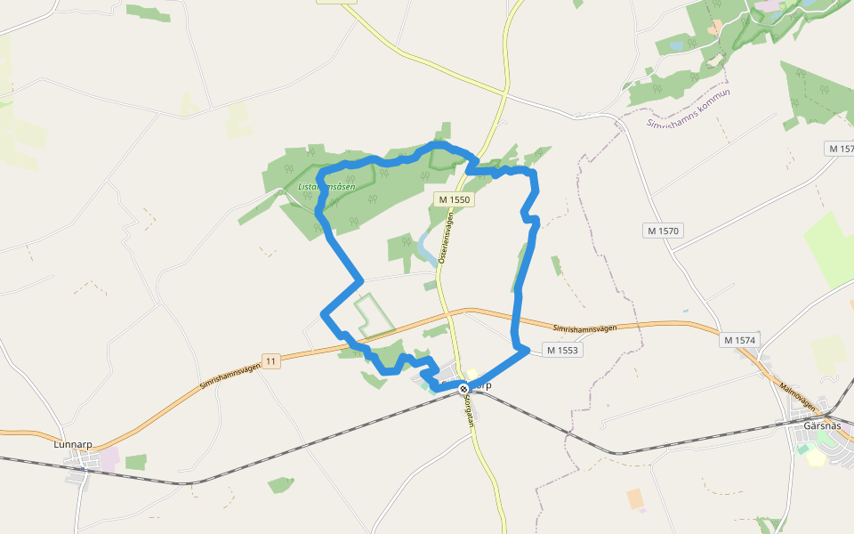 Gårdlösaleden walking route map in Smedstorp
