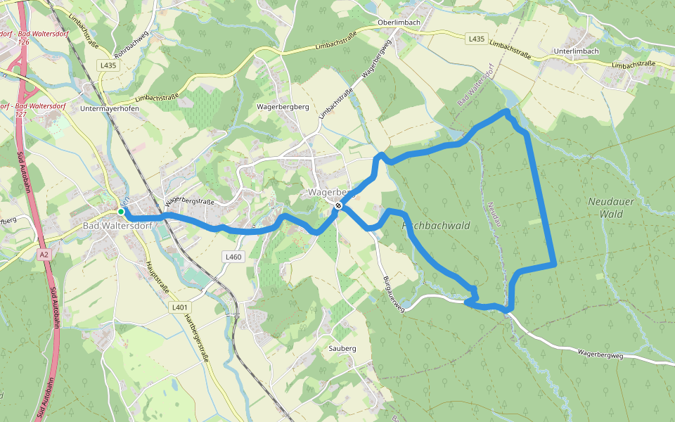Herrschaftswaldweg (W7) walking route map in Bad Waltersdorf