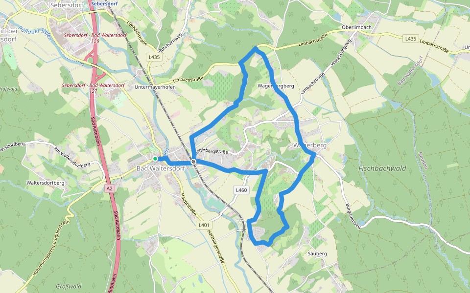 Römerweinweg (W3) walking route map in Bad Waltersdorf