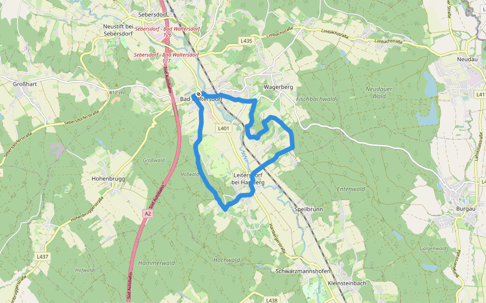 Apfelwanderweg (W4) walking route map in Bad Waltersdorf