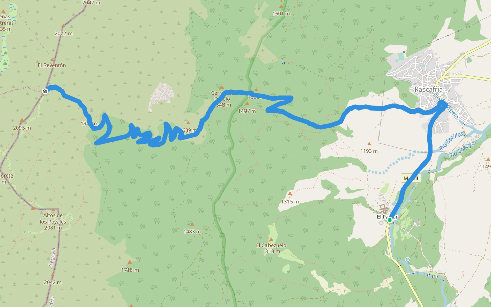 [RV 4] Puerto del Reventón walking route map in Rascafría