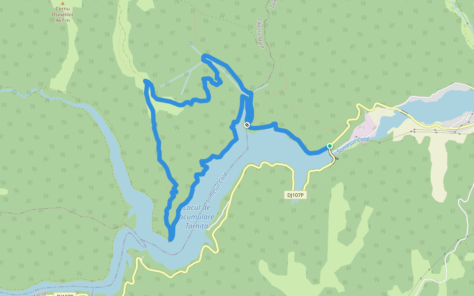 Barajul Tarnița - Piatra lui Lucaci - Barajul Tarnița walking route map in Someșu Cald