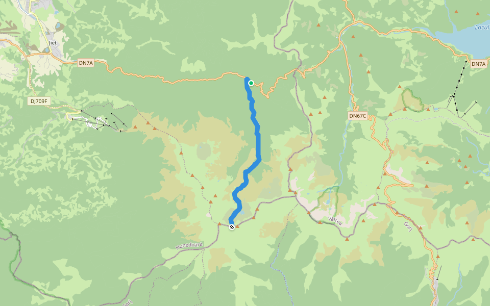 Cabana Groapa Seacă - Refugiul Agățat - Șaua Gruiu walking route map in Petrila