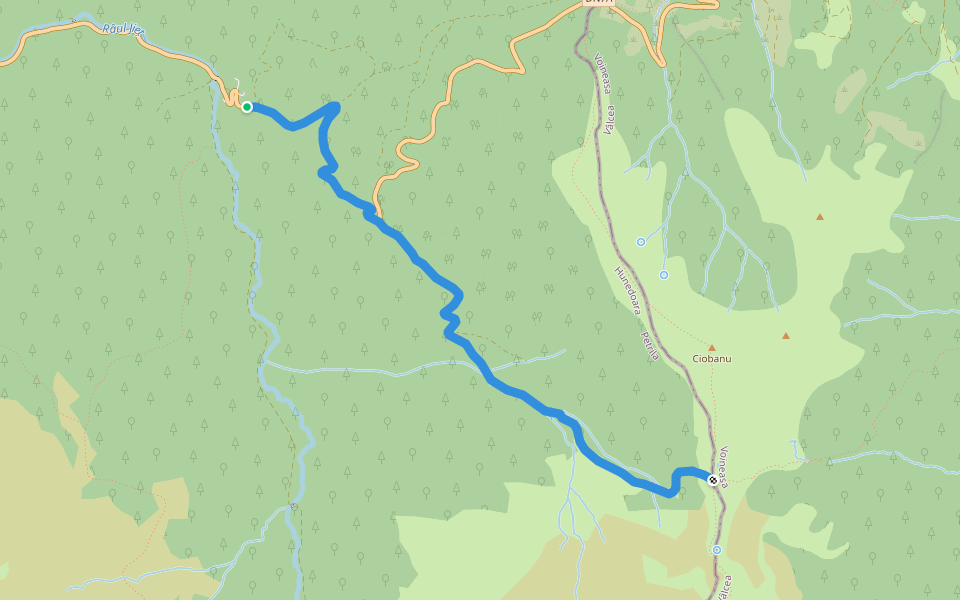 Cabana Groapa Seacă - Șaua Huluzu walking route map in Petrila